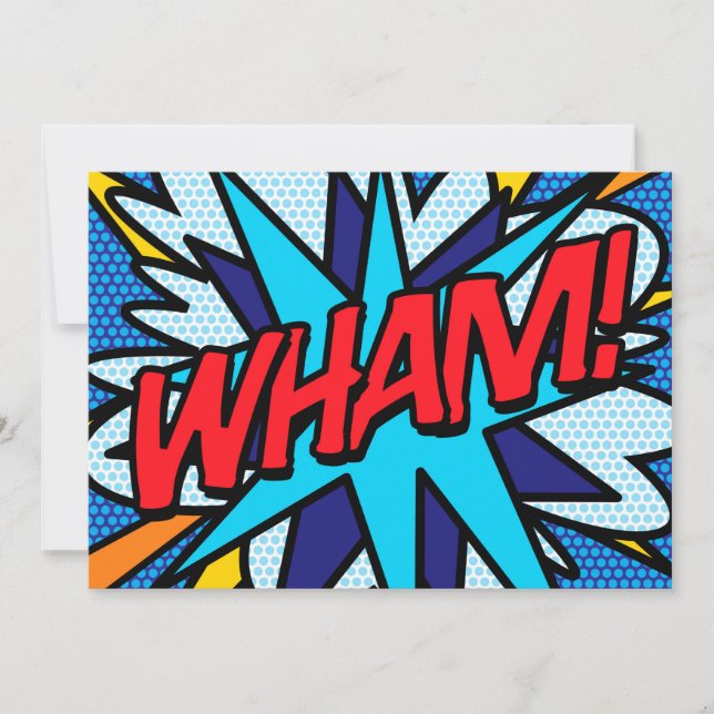 WHAM Your Message Speech Bubble Fun Retro Announcement (Front)