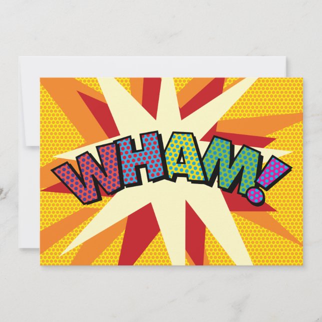 WHAM Your Message Speech Bubble Fun Retro Announcement (Front)