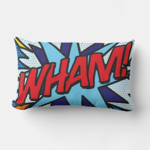 WHAM ZAP Fun Cool Comic Book Quote Trendy Lumbar Pillow