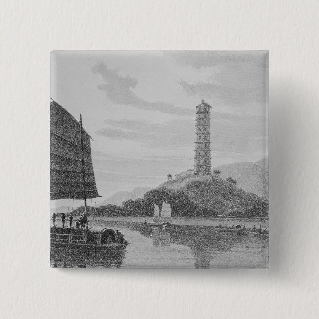 Whampoa Pagoda, 1810 Button (Front)