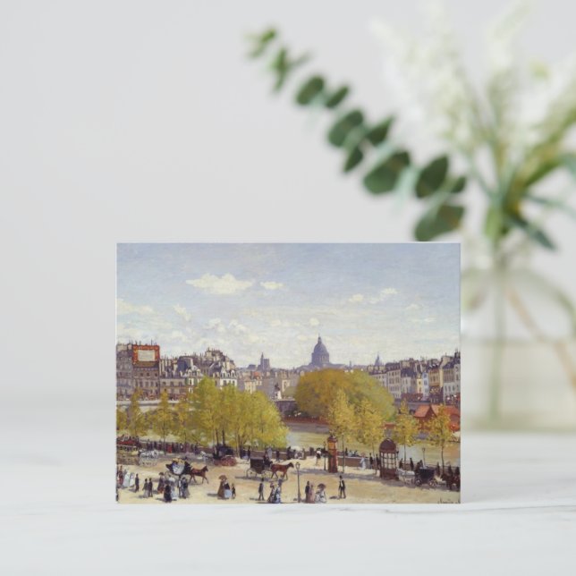 Wharf of Louvre Paris - Monet Famous Painting  Holiday Postcard (Standing Front)