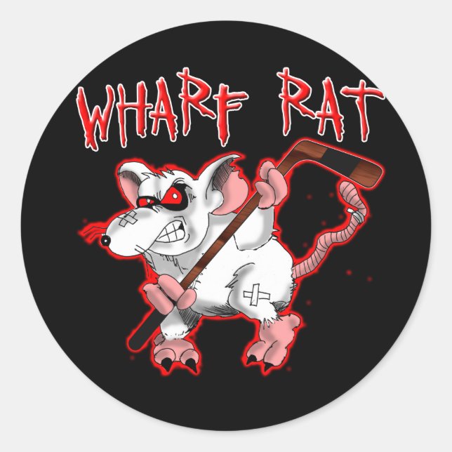 Wharf Rat Cartoon Mascot Classic Round Sticker (Front)