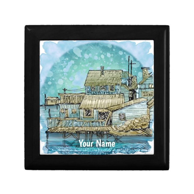 Wharf Scene  Gift Box (Front)