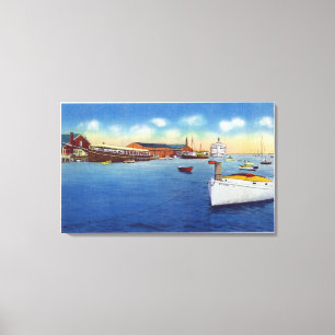 Wharf Scene Showing the Skipper Ship Canvas Print
