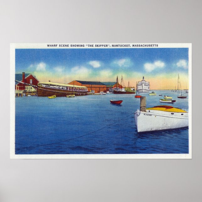 Wharf Scene Showing the Skipper Ship Poster (Front)