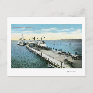 Wharf View at the New Harbor Postcard