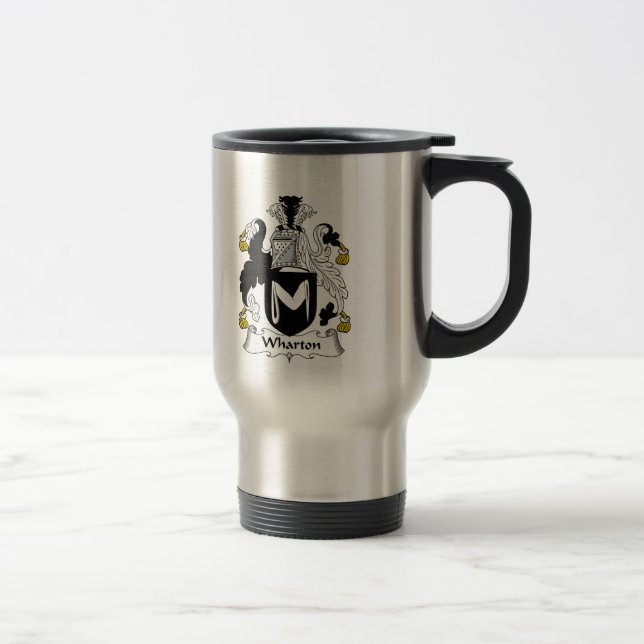 Wharton Family Crest Travel Mug (Right)