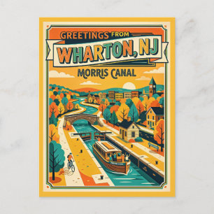 Wharton New Jersey Morris Canal Vintage Style Postcard
