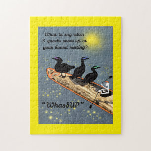 "WhasSUP" with ducks on the SUP board Jigsaw Puzzle