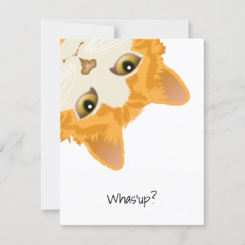 Whasup Orange Upside Down Cat Invitation