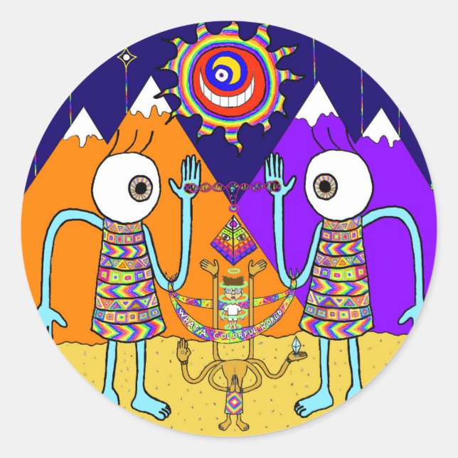 What A Colorful World Sticker (Circle) (Front)