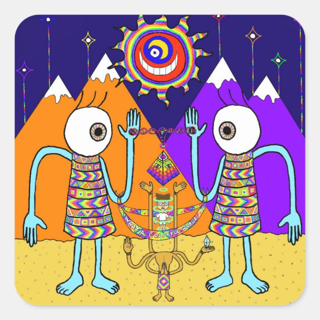 What A Colorful World Sticker (Square) (Front)