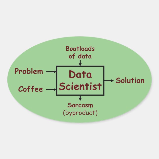 What a data scientist does all day oval sticker (Front)