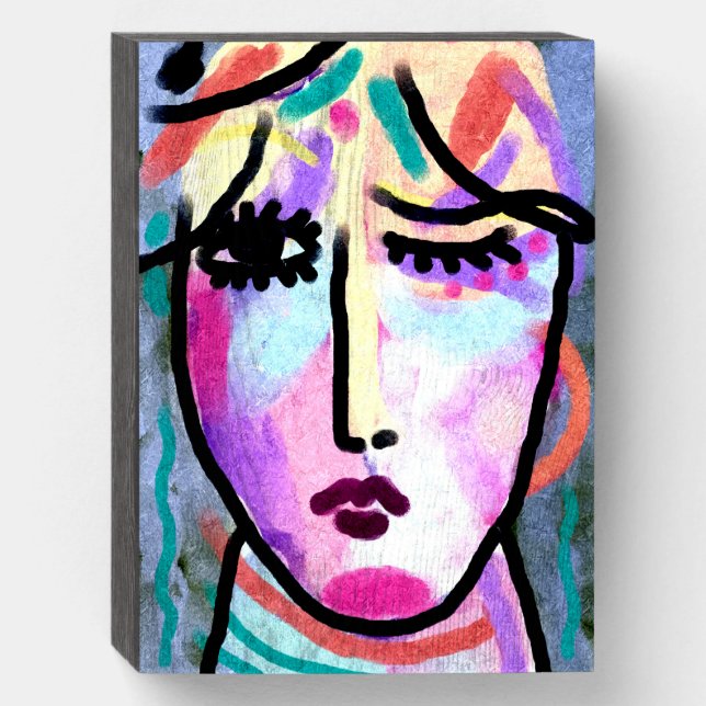 What a Day Abstract Digital Painting Wooden Box Sign (Front Vertical)