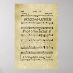 What A Friend We Have In Jesus Gospel Sheet Music Poster