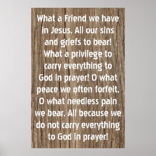 What a friend we have in Jesus Hymn Poster
