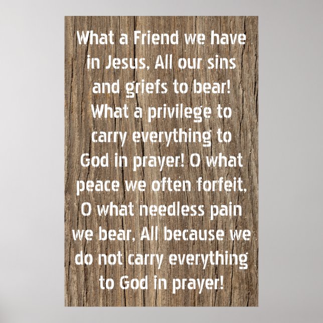 What a friend we have in Jesus Hymn Poster (Front)
