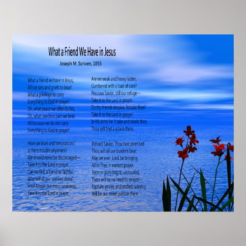 What a Friend We Have in Jesus Lyrics Poster