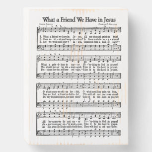 What A Friend Wood Box Sign Vintage Verses Hymn