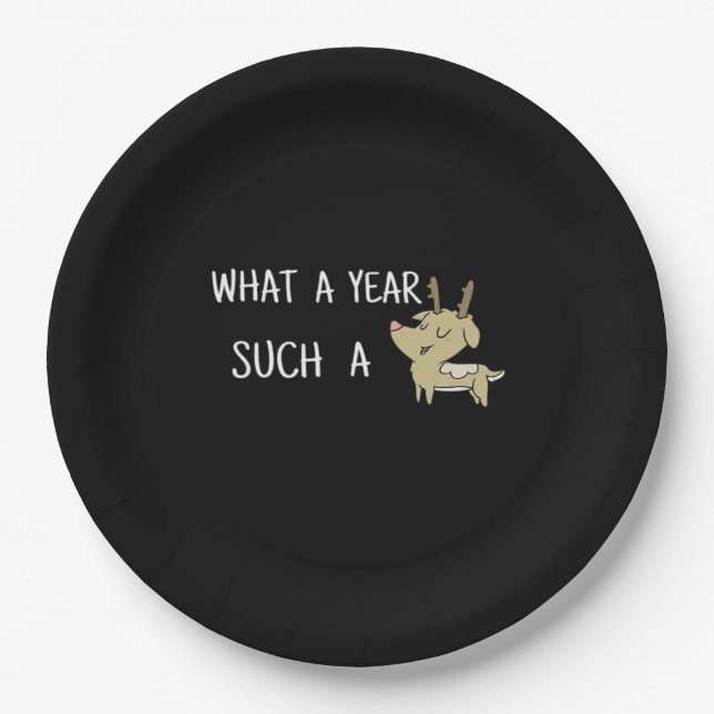 What A Fun Deer Moment Retro Style  Paper Plates (Front)