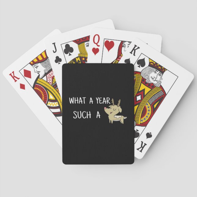What A Fun Deer Moment Retro Style  Poker Cards (Back)