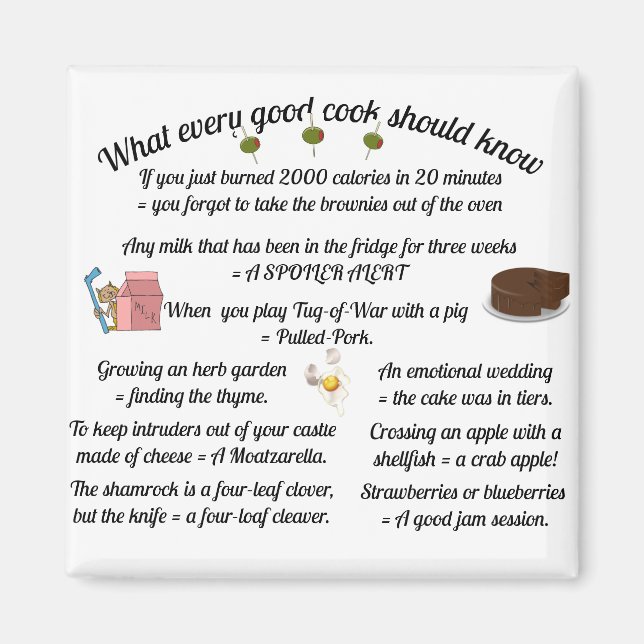 "What a good cook should know" Magnet (Front)