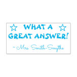 [ Thumbnail: "What a Great Answer!" Grading Rubber Stamp ]
