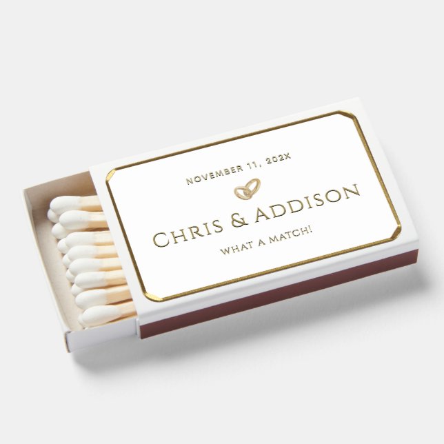 What a Match! Wedding Favor Matchbooks (Front Open)