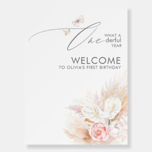 What a Onederful Year First Birthday Welcome Foam Board