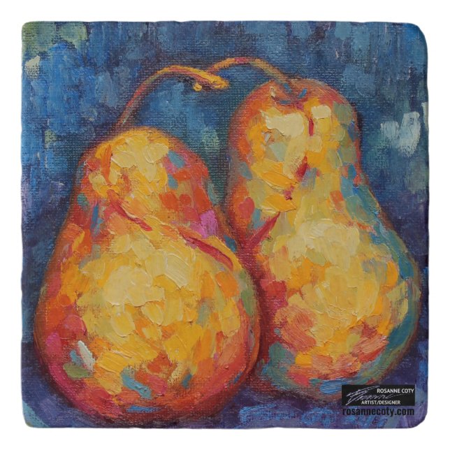 What a Pair Ceramic Tile Trivet (Front)