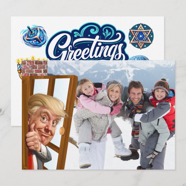 What a PHOTOBOMB Hanukkah Jewish Holy Days Holiday Card (Front/Back)