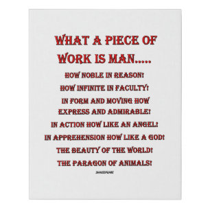 What a piece of work is man.....faux canvas print