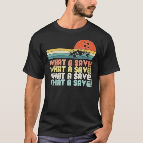 What a save Vintage Retro Rocket Soccer Car League T_Shirt