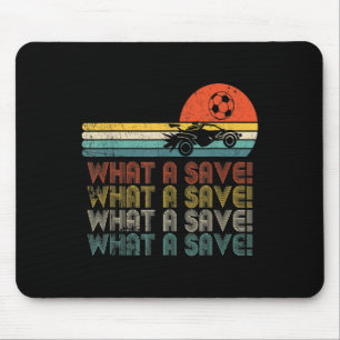 What A Save Vintage Retro Rocket Soccer Car Mouse Pad