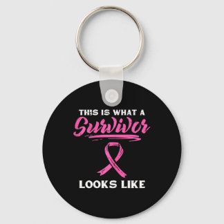 What A Survivor Looks Like Breast Cancer Awareness Keychain
