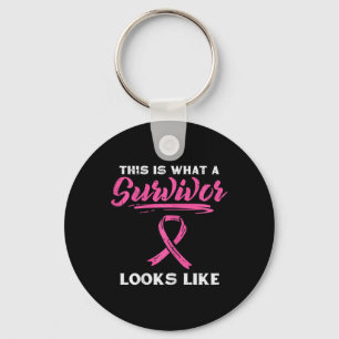 What A Survivor Looks Like Breast Cancer Awareness Keychain