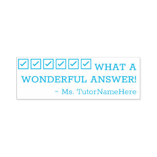 "WHAT A WONDERFUL ANSWER!" Marking Rubber Stamp