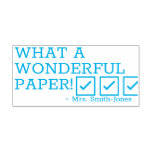 [ Thumbnail: "What a Wonderful Paper!" Tutor Rubber Stamp ]