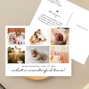 What a Wonderful Time Photo Collage New Baby Holiday Postcard