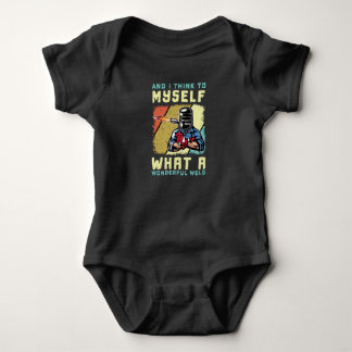 What A Wonderful Weld Welder Funny Welding Baby Bodysuit