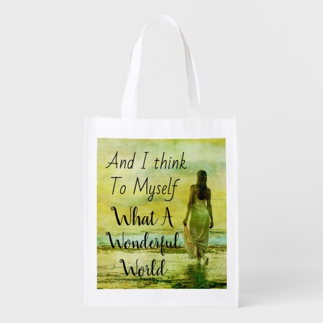 What A Wonderful World Grocery Bag (Front)
