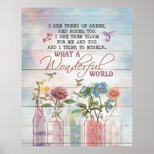 What A Wonderful World Hummingbird Poster