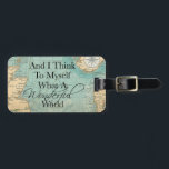What A Wonderful World Luggage Tag - Vintage Map<br><div class="desc">Hit the road with this vintage map luggage tag.  And I think to myself,  what a wonderful world!  Personalize with your name,  address,  and photo number.</div>