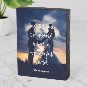 What a Wonderful World Photo Wooden Box Sign