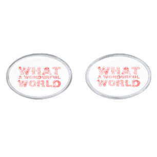 What A Wonderful World Silver Cufflinks