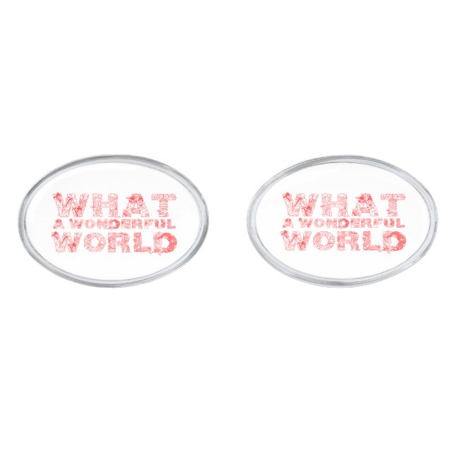 What A Wonderful World Silver Cufflinks (Front)