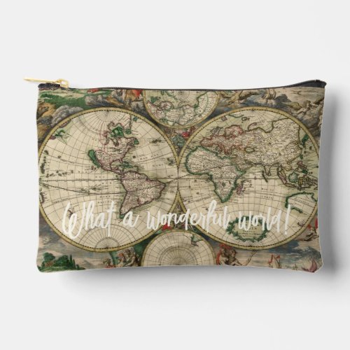 What a wonderful world Vintage World Map Accessory Pouch