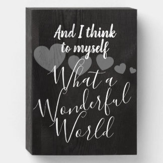 What a Wonderful World | White Rustic Wooden Box Sign