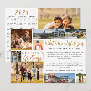 What a Wonderful Year 11 Photo 2024 Calendar Holiday Card