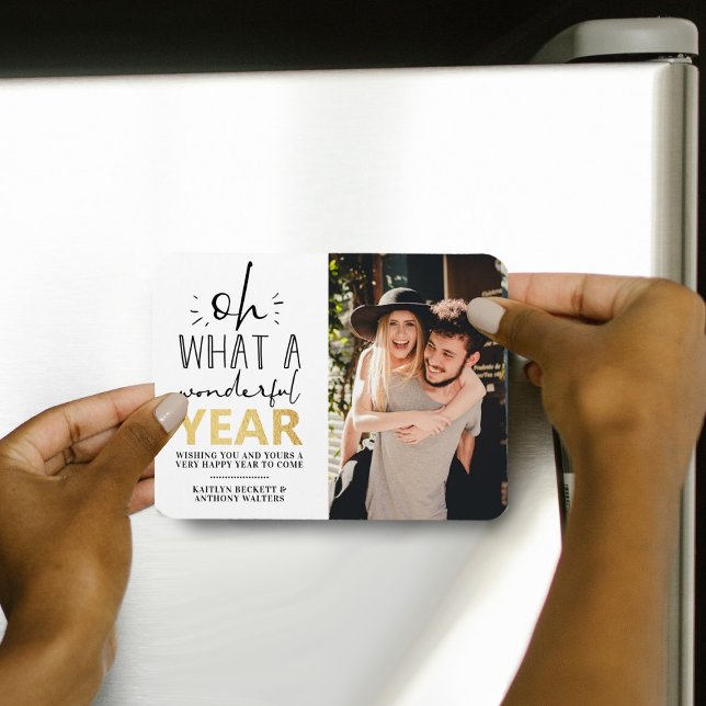 What A Wonderful Year | Happy New Year Photo Magnet (Creator Uploaded)